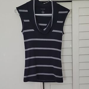 Banana Republic Fitted Black and Gray Tank Top